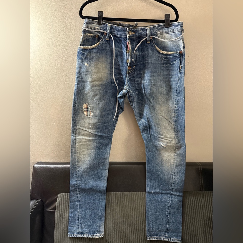 Dsquared Men's Blue Distressed Jeans 34 US 50 Italy